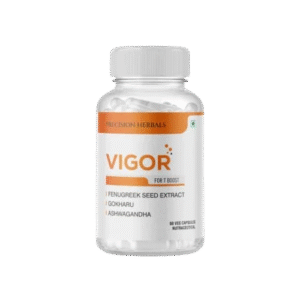 Vigor | Natural Testosterone Booster for Men | With Panax Ginseng, Ashwagandha, Safed Musli, Fenugreek & Zinc | Boost Strength, Stamina & Muscle Growth | Enhance Energy & Performance | 60 Vegetarian Capsules