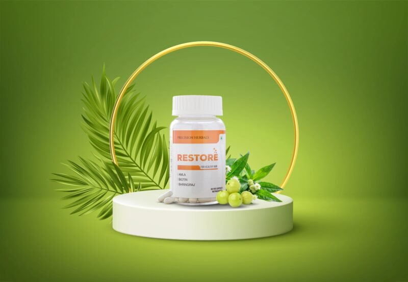 Restore | Hair Care Supplement for Men & Women | Restore Growth | Improve Scalp Health | Prevent Hair Loss | Amla, Bringhraj, Biotin, Folic Acid, Neem, Vit. B6 | 60 Vegetarian Capsules - Image 6