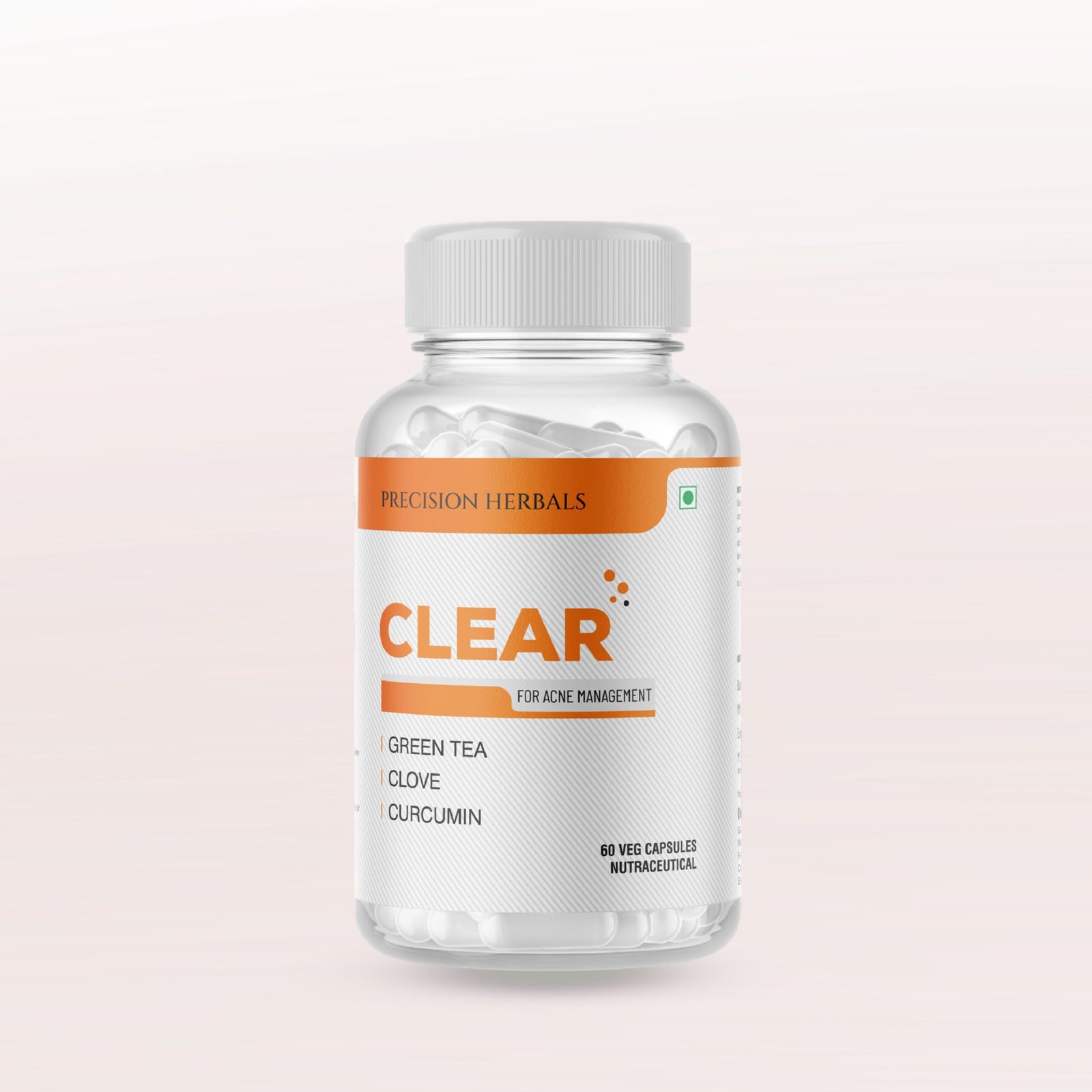 Clear | Acne management | Herbal Formulation | Reduces Acne | Prevents Oily skin | 60 Vegetarian Capsules