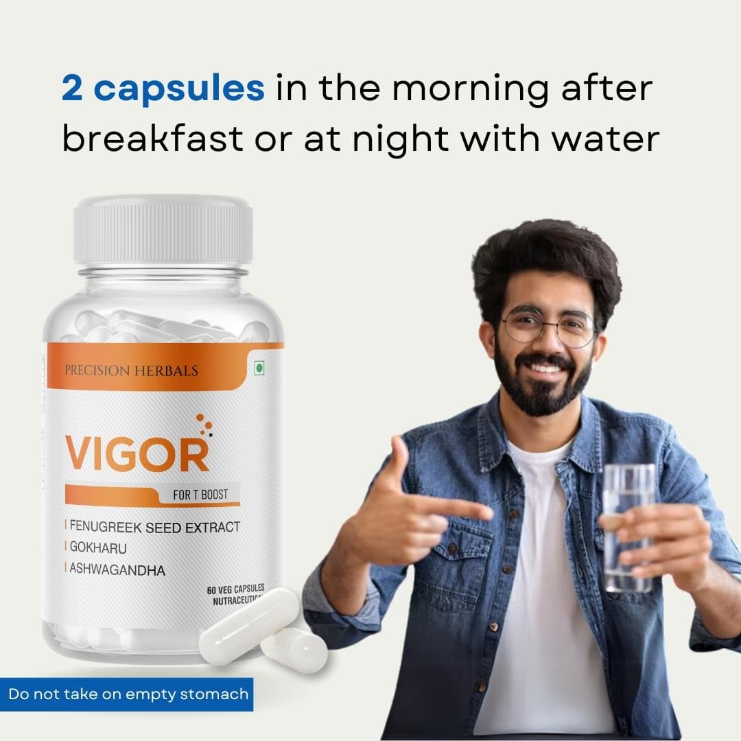 Vigor | Natural Testosterone Booster for Men | With Panax Ginseng, Ashwagandha, Safed Musli, Fenugreek & Zinc | Boost Strength, Stamina & Muscle Growth | Enhance Energy & Performance | 60 Vegetarian Capsules - Image 8