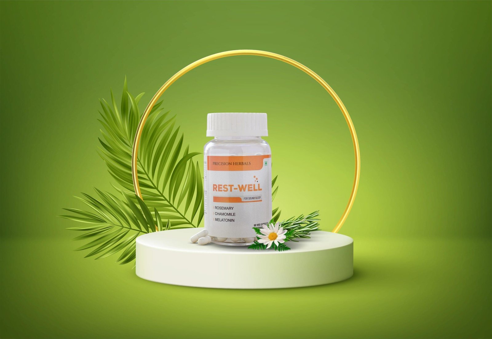 Rest well | Improves sleep | Enhances relaxation and calmness | Supports Natural sleep cycle | Non-habit forming | Reduces anxiety and stress | with Melatonin, Passion flower, Chamomile, Ashwagandha, Rosemary | 60 Vegetarian Capsules - Image 6